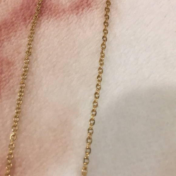 Pretty Gold Statement Necklace by Eunoia NYC NWT 36” - Picture 4 of 8